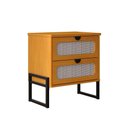 Ver imagem 2 de Mesa de Cabeceira Titanium Estilo Industrial com Pés de Ferro - Nature / Preto