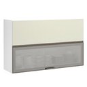 Ver imagem 1 de Armário Basculante Misto Perola 120cm 1 Porta Fechada 1 Porta com Vidro Reflecta Prata Luciane