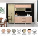 Ver imagem 5 de Armário de Cozinha Compacta 6 Peças sem Tampo de 120cm Legno Crema com Cumaru Luci Luciane Móveis