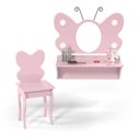 Ver imagem 2 de Penteadeira Infantil Suspensa Borboleta Com Banqueta Rosa Movél Móveis