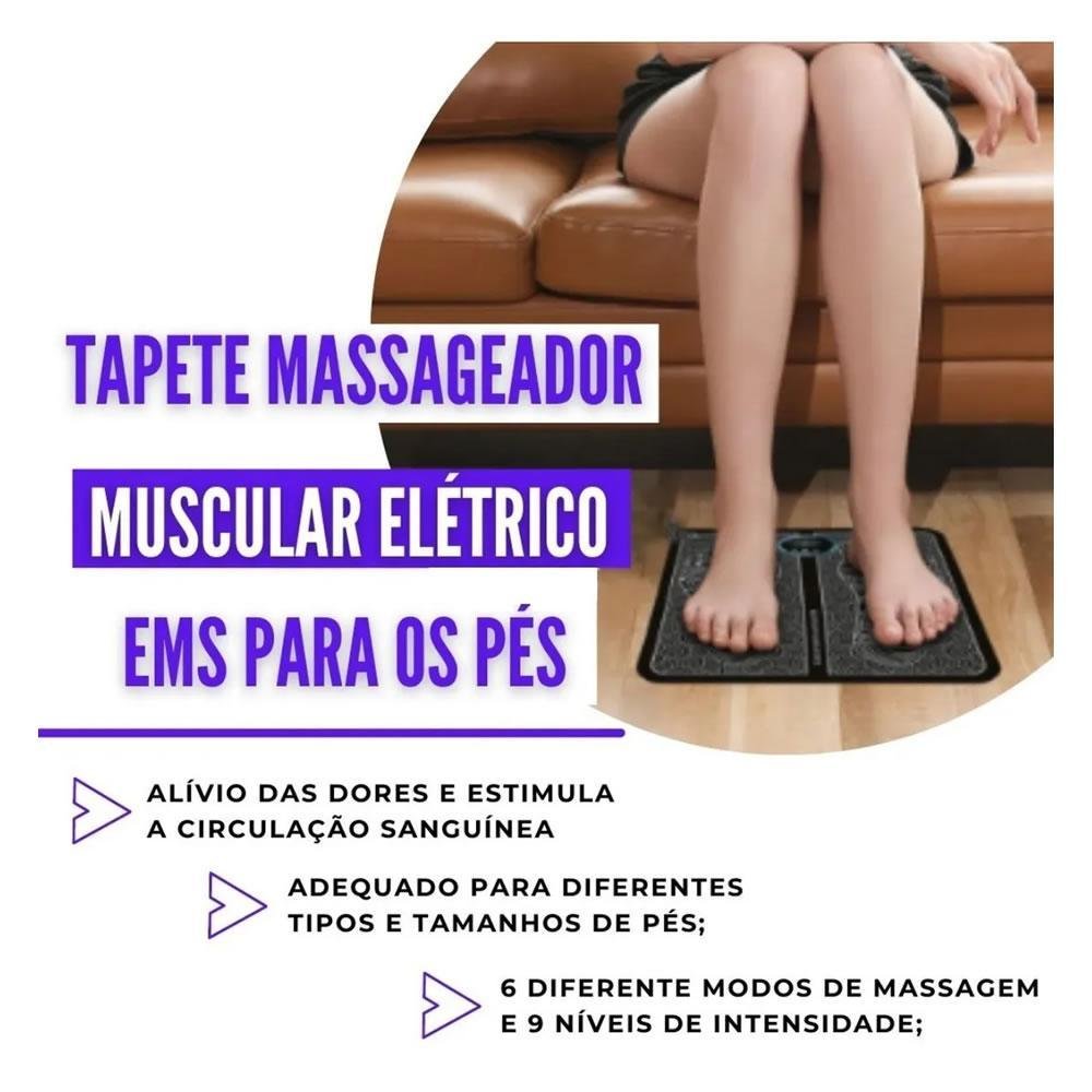 Massageador Tapete Pulso Elétrico Pés Ems Usb Recarregavel - 5