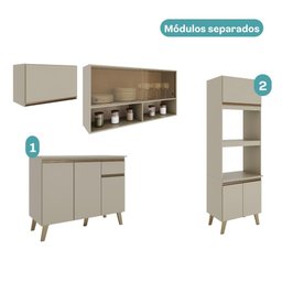 Armário de Cozinha Completa Atlanta Home Amêndoa - 6