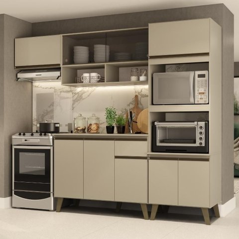 Armário de Cozinha Completa Atlanta Home Amêndoa