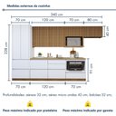 Ver imagem 4 de Cozinha Completa Modulada 6 Peças 7 Portas 7 Gavetas com Rodapé Norten Branco/Nature