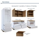 Ver imagem 6 de Cozinha Completa Modulada 6 Peças 7 Portas 7 Gavetas com Rodapé Norten Branco/Nature
