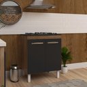 Ver imagem 4 de Balcão Armário de Cozinha para Fogão Cooktop 5 Bocas Fran Mobília Decor Savana Preto