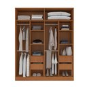 Ver imagem 3 de Guarda-roupa Solteiro Madrid 4 Portas 4 Gavetas Branco/freijó - Politorno