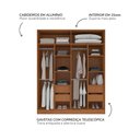 Ver imagem 5 de Guarda-roupa Solteiro Madrid 4 Portas 4 Gavetas Branco/freijó - Politorno