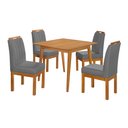 Ver imagem 1 de Conjunto Mesa Jantar 90x90 com 4 Cadeiras Blend Apartamento Compacto Moderno Premium - Cinza Escuro