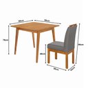 Ver imagem 2 de Conjunto Mesa Jantar 90x90 com 4 Cadeiras Blend Apartamento Compacto Moderno Premium - Cinza Escuro