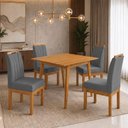 Ver imagem 3 de Conjunto Mesa Jantar 90x90 com 4 Cadeiras Blend Apartamento Compacto Moderno Premium - Cinza Escuro