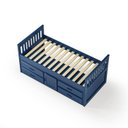 Ver imagem 4 de Cama Solteiro com 04 Gavetas e 01 Porta Funcional de Madeira Maciça - Azul Escuro