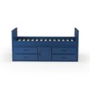 Ver imagem 7 de Cama Solteiro com 04 Gavetas e 01 Porta Funcional de Madeira Maciça - Azul Escuro