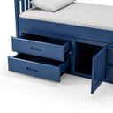 Ver imagem 6 de Cama Solteiro com 04 Gavetas e 01 Porta Funcional de Madeira Maciça - Azul Escuro