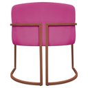 Ver imagem 7 de Poltrona Decorativa Recepção Luna Base de Ferro Bronze - Pink Corino