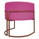Ver imagem 6 de Poltrona Decorativa Recepção Luna Base de Ferro Bronze - Pink Corino