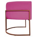 Ver imagem 5 de Poltrona Decorativa Recepção Luna Base de Ferro Bronze - Pink Corino