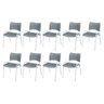 Cadeira Iso Base Branco Escola, Escritório Cinza Kit 9 Un - 2