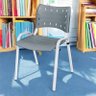 Cadeira Iso Base Branco Escola, Escritório Cinza Kit 9 Un - 1