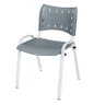 Cadeira Iso Base Branco Escola, Escritório Cinza Kit 9 Un - 3