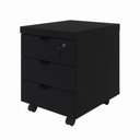 Ver imagem 3 de Gaveteiro Móvel F5 Office Moderno 3 Gavetas MDP com Chave Preto