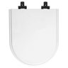 Assento Sanitário Mdf Soft Close Duna Branco para Vaso Deca com Ferragem Preta - 1