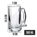 Ver mais imagens de Jogo 6 Caneca de Chopp Zero Grau Vidro Transparente Casual Resistente Bar 380ml Class Home