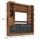 Ver imagem 3 de Quarto Completo Viena 2 Portas 8 Gavetas 3 Peças Espresso Móveis Cinza/Nogal/Grafite
