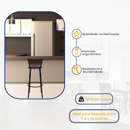 Banqueta para Cozinha Banco Alto Junco Argila Balcão Ilha Bancada Bares Piscina Área Gourmet - 3