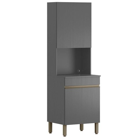 Paneleiro Microondas 2 Portas 193x60 Cm Line Gris Ktp