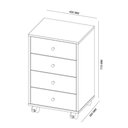 Ver imagem 2 de Mesa De Cabeceira Presence 4 Gavetas Branco