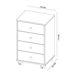 Mesa De Cabeceira Presence 4 Gavetas Branco - 2