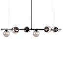 Ver imagem 1 de Lustre Pendente Figo Preto - 6 Globos Esfera de Vidro Fumê