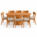 Ver imagem 2 de Conjunto Sala de Jantar Mesa Oval Genebra 160cm e 8 Cadeiras Rafa Nozes / Cinza