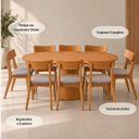 Ver imagem 6 de Conjunto Sala de Jantar Mesa Oval Genebra 160cm e 8 Cadeiras Rafa Nozes / Cinza