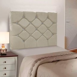 Painel Cabeceira Cama Box Estofada Viúva 130cm Kasi - Bege - 2