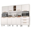 Ver imagem 1 de Armário para Cozinha Kit Apollo 8 Portas 3 Gavetas Branco Fosco Brilho - Zanzini
