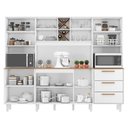 Ver imagem 2 de Armário para Cozinha Kit Apollo 8 Portas 3 Gavetas Branco Fosco Brilho - Zanzini