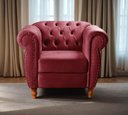 Ver imagem 2 de Sofá Nobreza Poltrona Chesterfield Suede Bordô