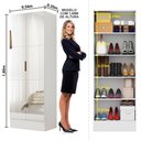 Ver imagem 7 de Quarto Completo Casal Closet Clarice 4 Gavetas Sapateira 2 Portas Premium e Cama Carioca Móveis