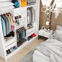 Ver imagem 3 de Quarto Completo Casal Closet Clarice 4 Gavetas Sapateira 2 Portas Premium e Cama Carioca Móveis