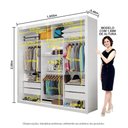 Ver imagem 6 de Quarto Completo Casal Closet Clarice 4 Gavetas Sapateira 2 Portas Premium e Cama Carioca Móveis