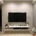 Ver imagem 1 de Rack Suspensa 120 Cm para Tv Ate 55 Pol Prateleira Suspensa Mdf Branco Bancada Moderna 120 Cm