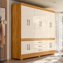 Ver imagem 1 de Guarda Roupa Roupeiro New Murano 10 Portas 3 Gavetas Cinamon Touch Off White Demóbile