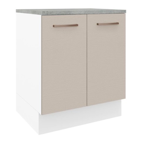 Balcão de Cozinha 70 Cm 2 Portas Branco/crema Agata Madesa