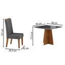 Ver imagem 3 de Mesa de Jantar 4 Lugares Cucina Mel/cinza/veludo Cinza - Viero Móveis