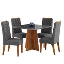 Ver imagem 2 de Mesa de Jantar 4 Lugares Cucina Mel/cinza/veludo Cinza - Viero Móveis