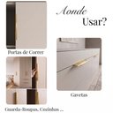 Ver imagem 5 de Kit 5 Puxador Porta Gavat Móveis Cozinha Drop Alúminio 200mm - Ouro