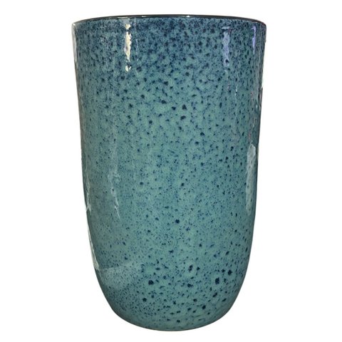 Vaso Alto Paisagismos Cerâmica (20) Azul com Preto Burguina