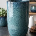 Ver imagem 3 de Vaso Alto Paisagismos Cerâmica (20) Azul com Preto Burguina